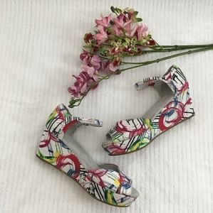 Cute Tom Colorful wedge summer shoes